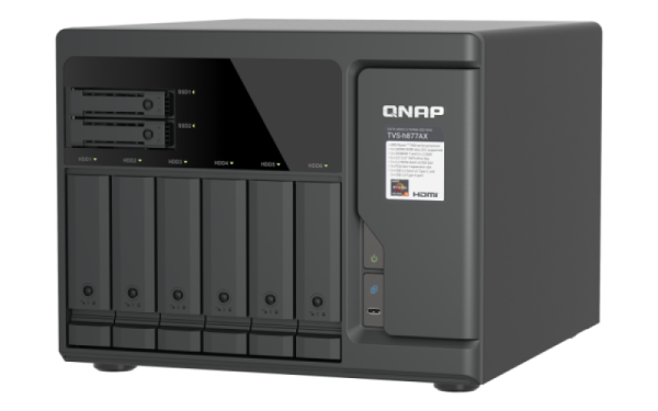 QNAP TVS-h877AX-R5-16G (AMD Ryzen 5, 16GB DDR5 RAM, 6x 3, 5" + 4x 2, 5", 3x PCIe, 2x 2, 5GbE, 2x 10GbE) 