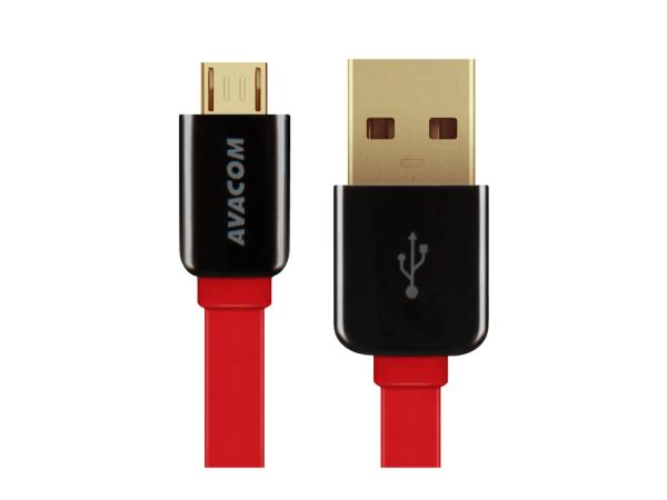 Kábel AVACOM MIC-40R USB - Micro USB, 40cm, červená