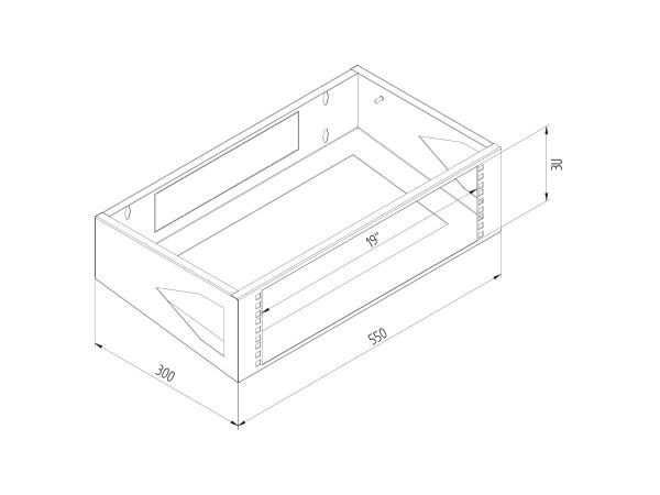 19" nástenný rám 6U/ 300 RAL7035 