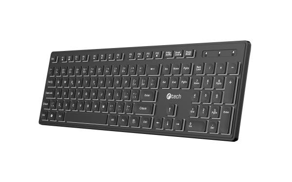 Klávesnica C-TECH KB-201-BL, nízkoprofilová,  