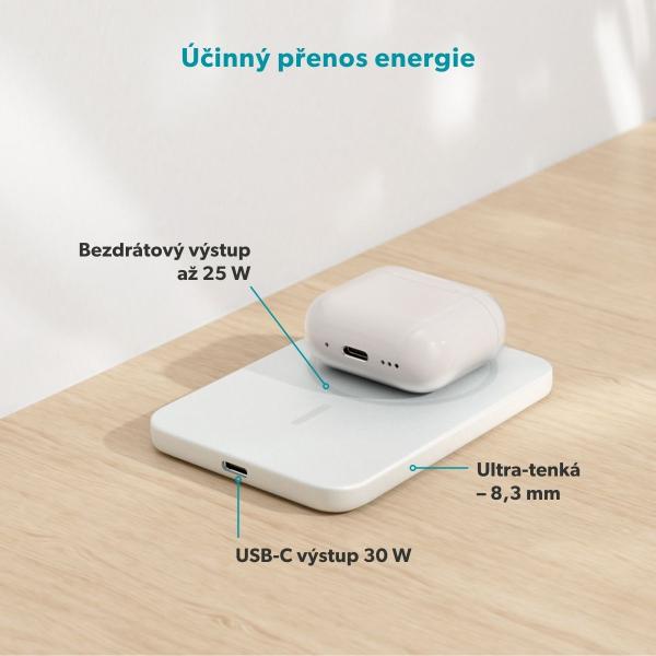 Epico Qi2 25W 5000mAh Mag+ powerbanka EM55 - strieborná 