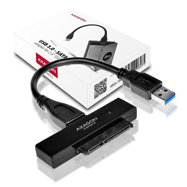 AXAGON ADSA-1S6, USB3.0 - SATA 6G UASP HDD/ SSD adaptér vr. 2.5" púzdra