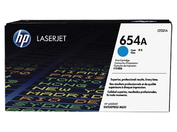 HP 654A Cyan LJ Toner Cart,  CF331A (15, 000 pages)