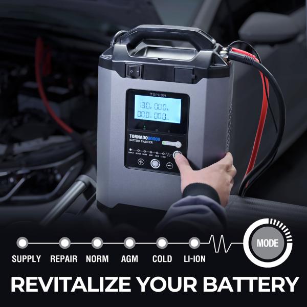 TOPDON Nabíjačka autobatérie Tornado 90000/ Príkon 1600W max/ 20-2800Ah/ Pre 12V a 24V/ 5-90A/ 11-31V 