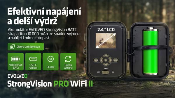 EVOLVEO StrongVision PRO WiFi II, fotopasca & bezpečnostná kamera, 10.000mAh 