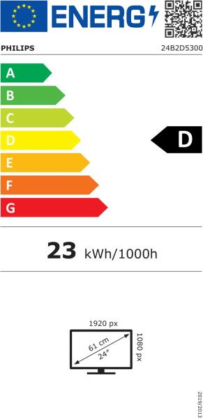 Philips/ 24B2D5300/ 23, 8"/ IPS/ FHD/ 120Hz/ 4ms/ Čierna/ 5R 