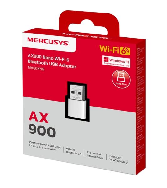 Mercusys MA60XHB AX900 Highgain WiFi6 BT USB adaptér 