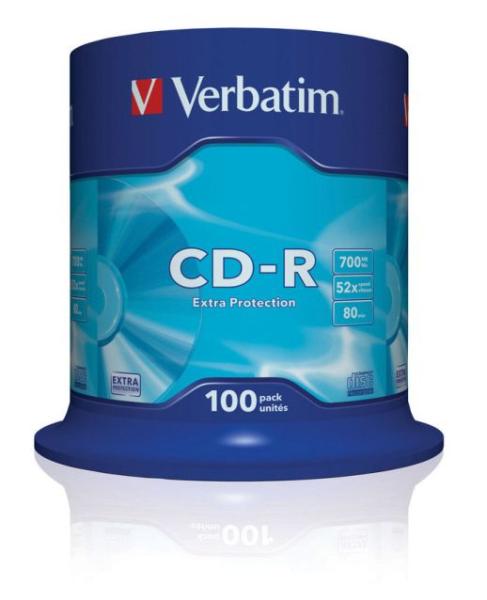 VERBATIM CD-R(100-Pack)Spindl/ ExtraProtect/ 52x/ 700 