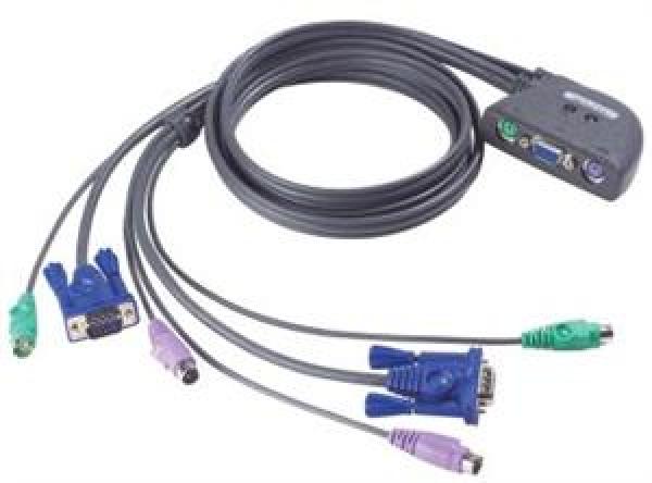 Aten 2-port KVM PS/ 2 mini, 1.2m kabely