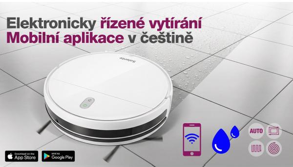 Salente R2, robotický vysávač, stieranie vodou, nabíjacia stanica, biely 