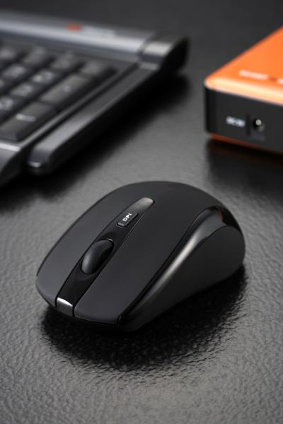 EVOLVEO WML-306B/ Cestovná/ Laserová/ 1 600 DPI/ Bezdrôtová USB/ Čierna 