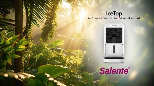 Salente IceTop, stolný ochladzovač & ventilátor & zvlhčovač vzduchu 3v1, biely 