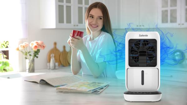 Salente IceTop, stolný ochladzovač & ventilátor & zvlhčovač vzduchu 3v1, biely 