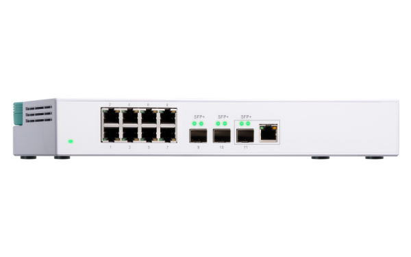 QNAP switch QSW-308-1C (8x Gigabit port + 3x 10G SFP+ port + 1x 10G RJ-45 kombo port) 