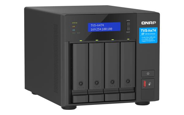 QNAP TVS-h474-i3-8G (4core 4, 3GHz, ZFS, 16GB RAM, 4x SATA, 2x M.2 NVMe, 2x PCIe, 2x 2, 5GbE, HDMI) 