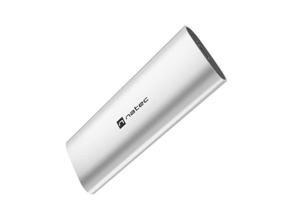 Externý box pre SSD Natec RHINO M.2 NVME LITE USB-C 3.2 GEN 2, hliníkové telo, ARCTIC SILVER 