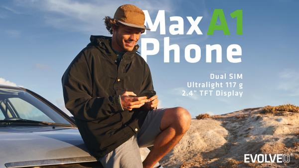EVOLVEO MaxPhone A1, tlačidlový Dual SIM telefón, červený 