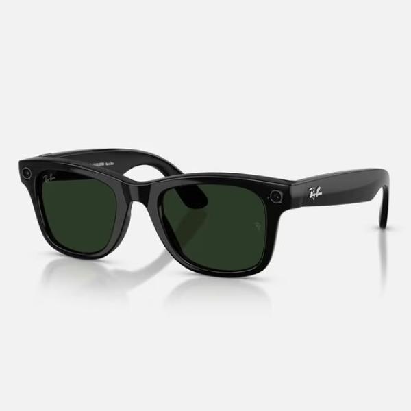 Meta Ray-Ban Gen2 Wayfarer, Shiny Black, Green transitions 