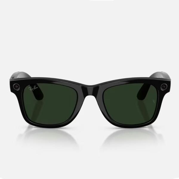 Meta Ray-Ban Gen2 Wayfarer, Shiny Black, Green transitions 