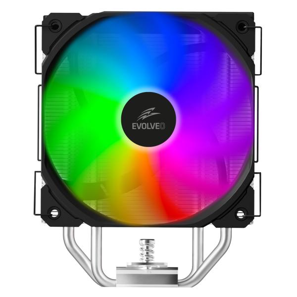 EVOLVEO QuietCool7, CPU chladič s digitálnym displejom, 6x heatpipe, čierny 