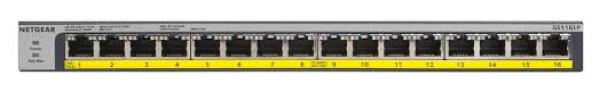 NETGEAR 16-port 10/ 100/ 1000Mbps Gigabit Ethernet, POE+ GS116PP