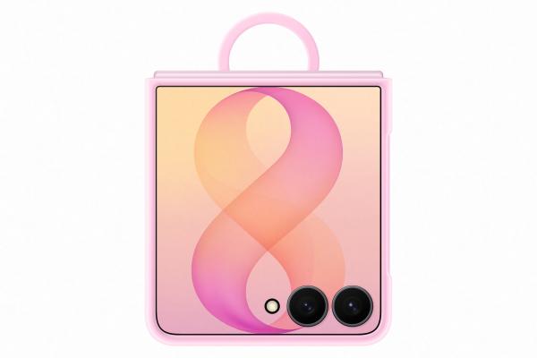 Samsung Silikónový magnetický kryt s držiakom na prst pre Galaxy Z Flip8, Pink 