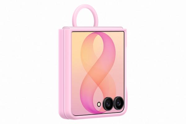 Samsung Silikónový magnetický kryt s držiakom na prst pre Galaxy Z Flip8, Pink 