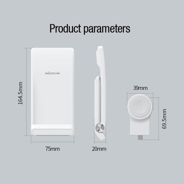 Nillkin PowerTrio 3v1 Bezdrôtová Nabíjačka pre Apple Watch White (MFI) 