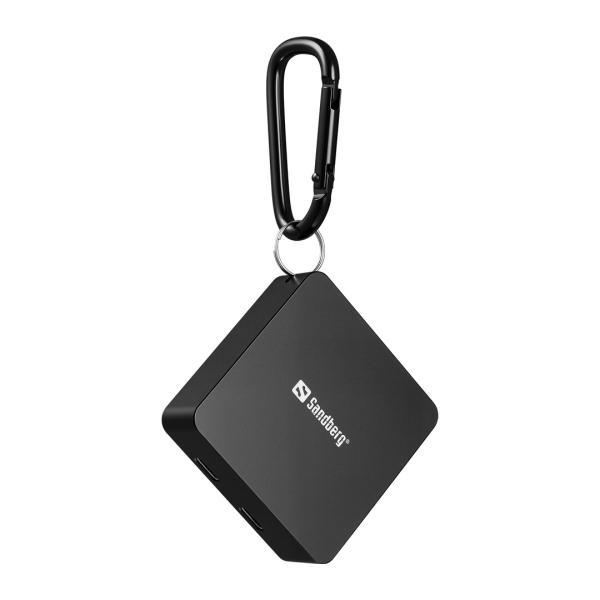 Sandberg 3in1 Magnet Powerbank 5000 mAh, magnetická powerbanka s bezdrôtovým nabíjaním, čierna 
