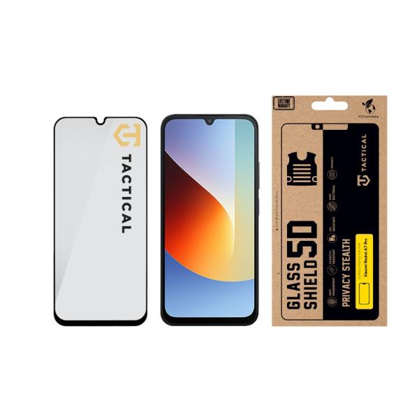 Tactical Glass Shield Privacy Stealth 5D sklo pre Xiaomi Redmi A7 Pro Black 