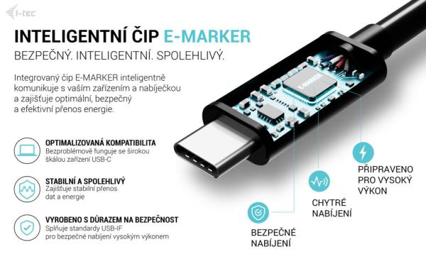 i-tec USB-C PD Charging Cable 1.8m 
