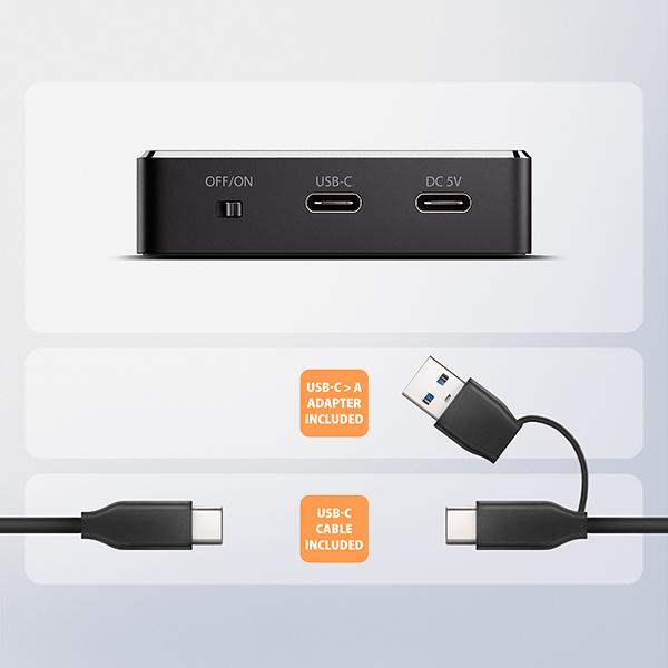 AXAGON ADSA-M2C11, USB-C 10Gbps dokovacia stanica pre 1× M.2 NVMe/ SATA SSD 