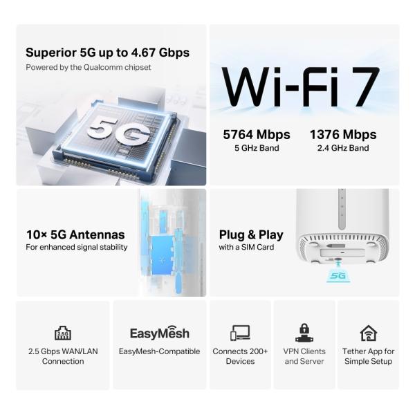 TP-Link Archer NB450 BE7200 5G WFi7 router 