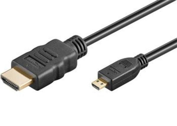 PremiumCord Kábel HDMI A - HDMI micro D, 1m