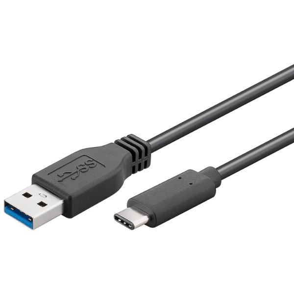PremiumCord USB-C/ male - USB 3.0 A/ Male, čierny, 1m
