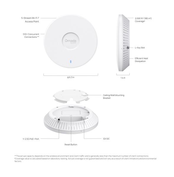 TP-Link EAP727 BE5000 Wi-Fi 7 Access Point 
