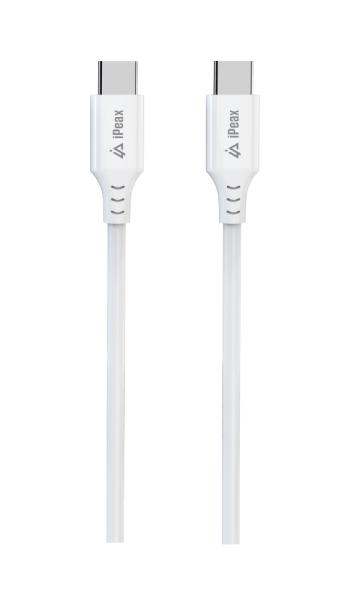 TPU KÁBEL USB-C / USB-C 1, 5M, USB 2.0 BIELÝ 