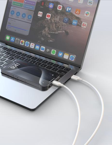 TPU KÁBEL USB-A / LIGHTNING 1, 5M, USB 2.0 BIELÝ 