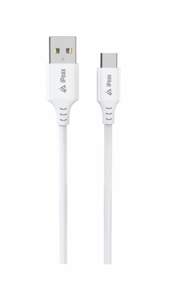 TPU KÁBEL USB-A / USB-C 1, 5M, USB 2.0 BIELÝ 