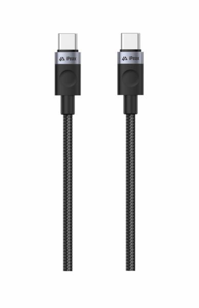 TEXTILNÝ KÁBEL USB-C / USB-C 1, 5M, USB 2.0 ČIERNY 