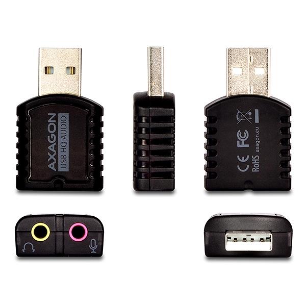 AXAGON ADA-17, USB 2.0 - externá zvuková karta HQ MINI, 96kHz/ 24-bit stereo, vstup USB-A 