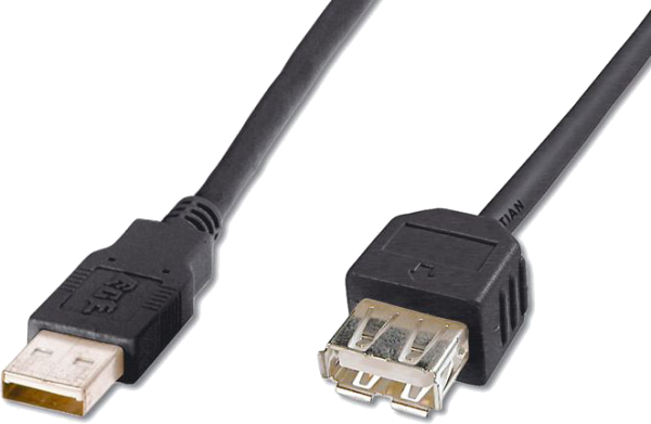 Kábel USB predlžovací A-A, 5 m, čierny