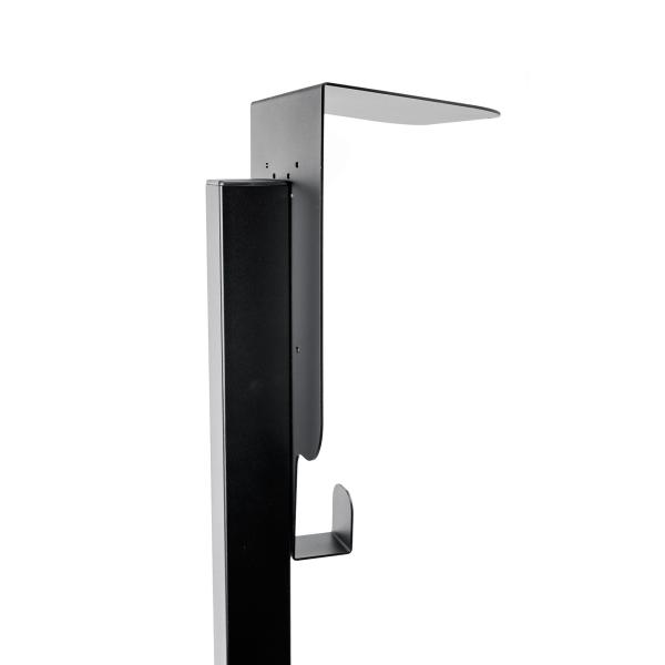 Platinet univerzálny stojan so strieškou PEVSTANDUNI pre Wallboxy, pozink, držiak kábla, 130cm, čierna 
