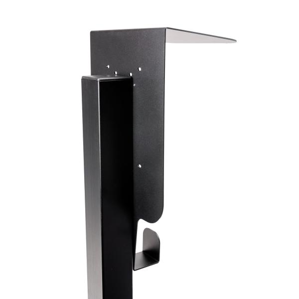 Platinet univerzálny stojan so strieškou PEVSTANDUNI pre Wallboxy, pozink, držiak kábla, 130cm, čierna 
