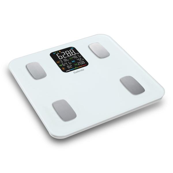 Salente MaxFit, múdra osobná diagnostická fitness váha, Bluetooth, biela 