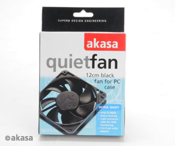 ventilátor Akasa - 12 cm - čierny - tichý S 