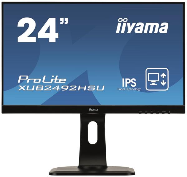 24" LCD iiyama XUB2492HSU-B1 -IPS, 5ms, 250cd/ m2, 1000:1 (5M:1 ACR), DP, USB hub, HDMI, repro, pivot