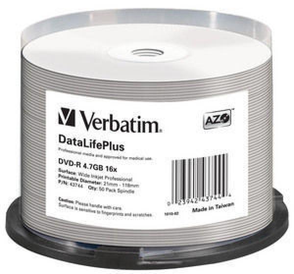 VERBATIM DVD-R (16xProfes. Print, 4, 7GB), 50 cake