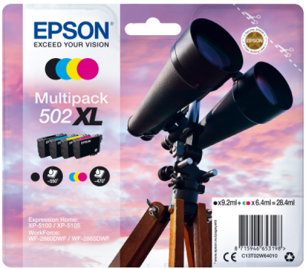 EPSON multipack 4 farby, 502XL, Ink, XL