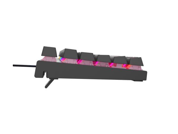 Genesis herná mechanická klávesnica THOR 303/ TKL/ RGB/ Outemu Peach Silent/ Drôtová USB/ US layout/ Čierna 